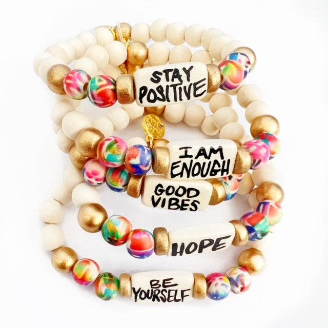 Audra Style - Affirmation Word Beaded Bracelets Inspirational - Abstract: Hope