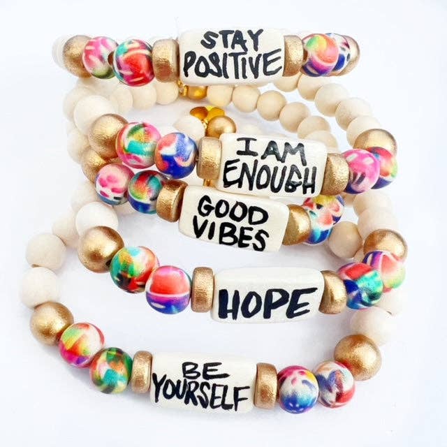 Audra Style - Affirmation Word Beaded Bracelets Inspirational - Abstract: Hope