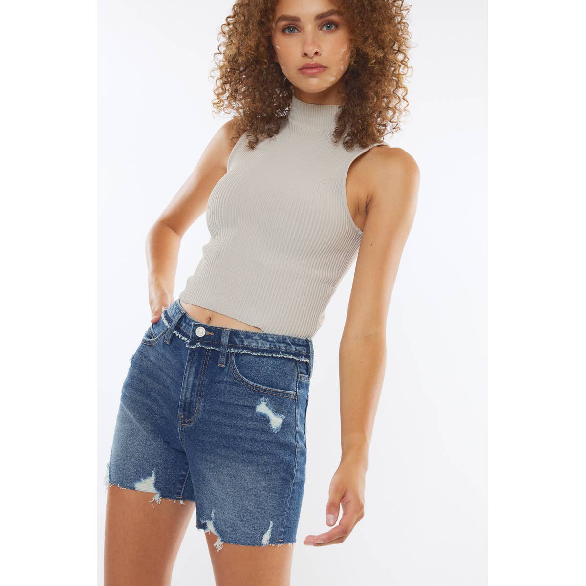 Kan Can USA - KC5509D: DARK DENIM SHORTS