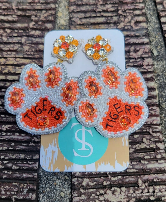 Game Day Earrings - Tiger Paw