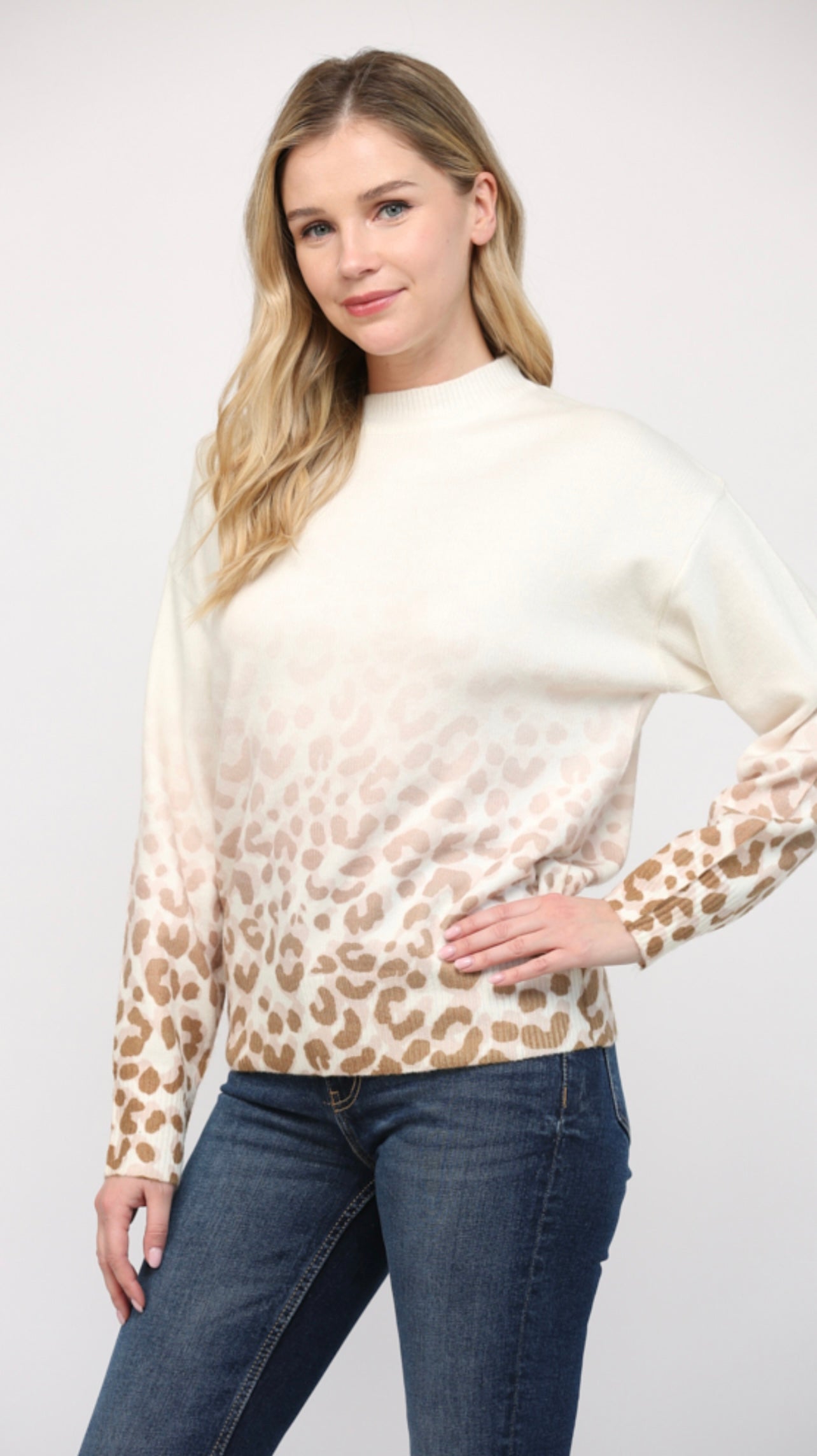 Ombré Animal Print Sweater