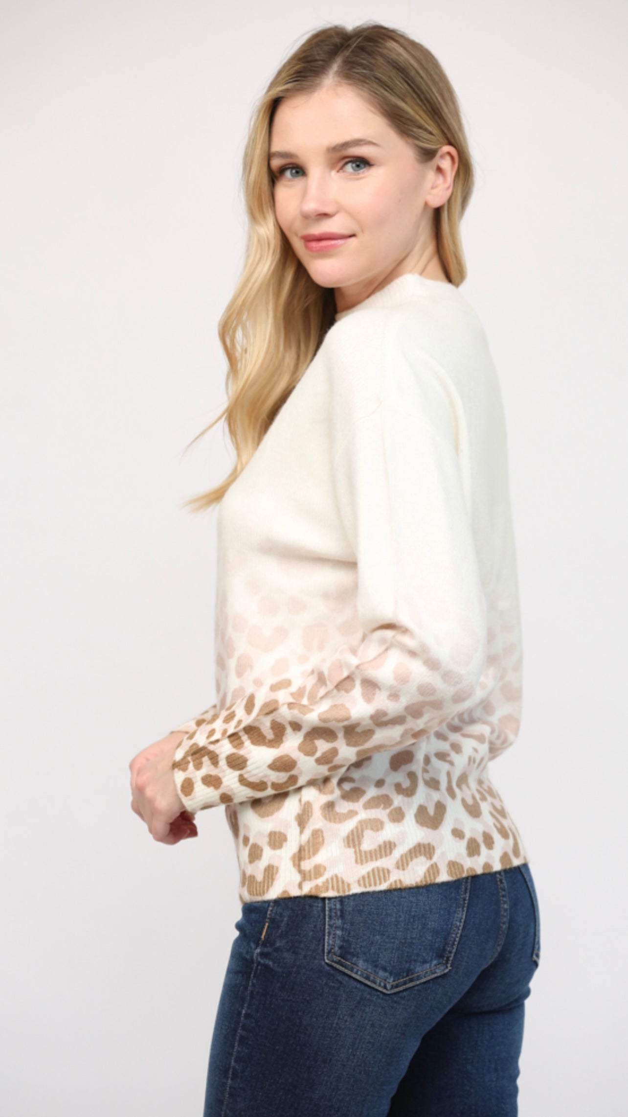 Ombré Animal Print Sweater