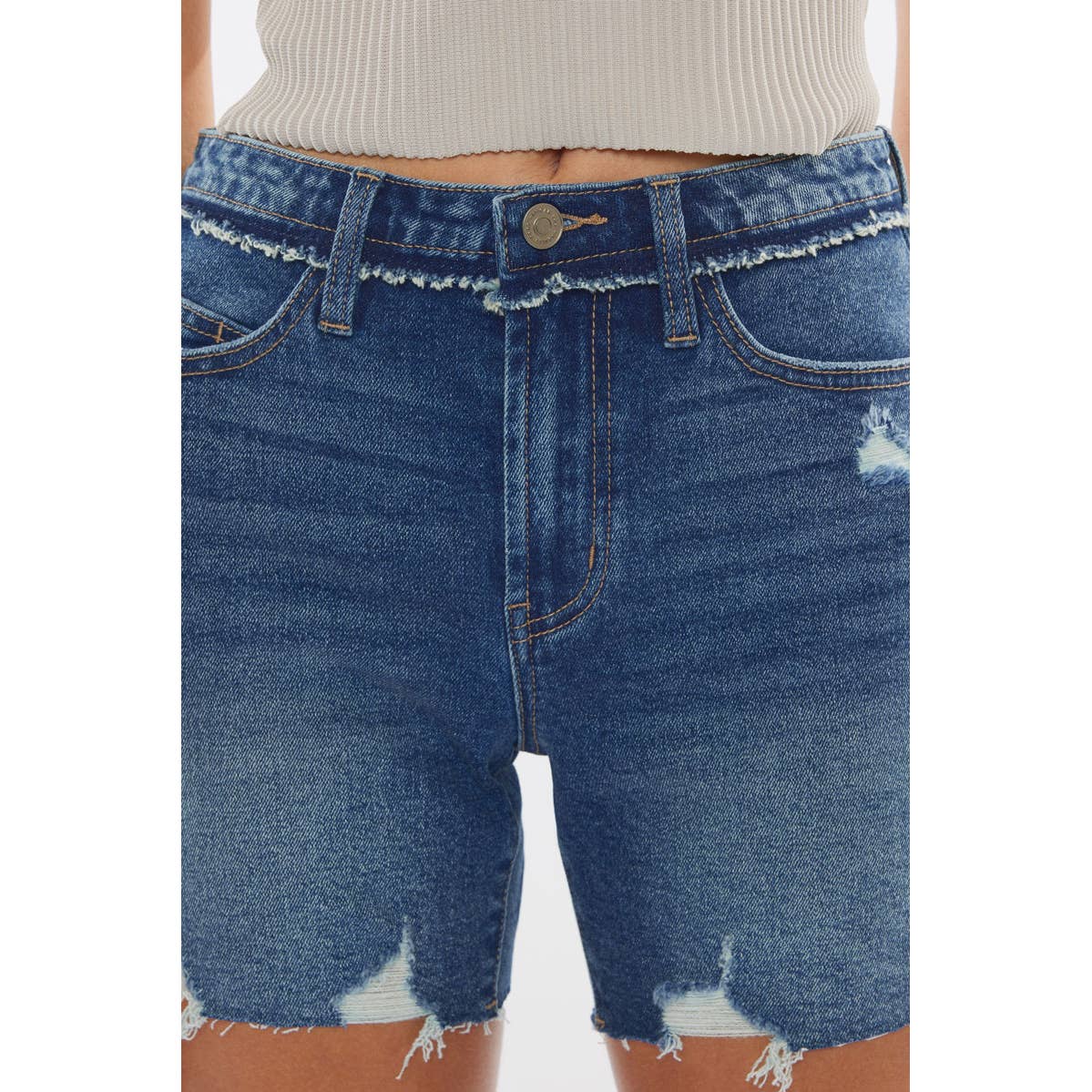 Kan Can USA - KC5509D: DARK DENIM SHORTS