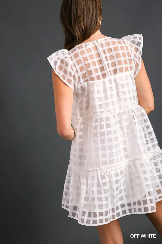 Basketweave Organza Tiered Dress