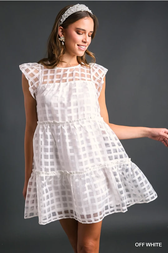 Basketweave Organza Tiered Dress