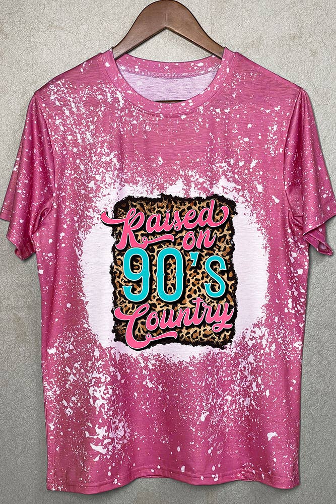 Raised On 90's Country Leopard Graphic Tee STC218C44