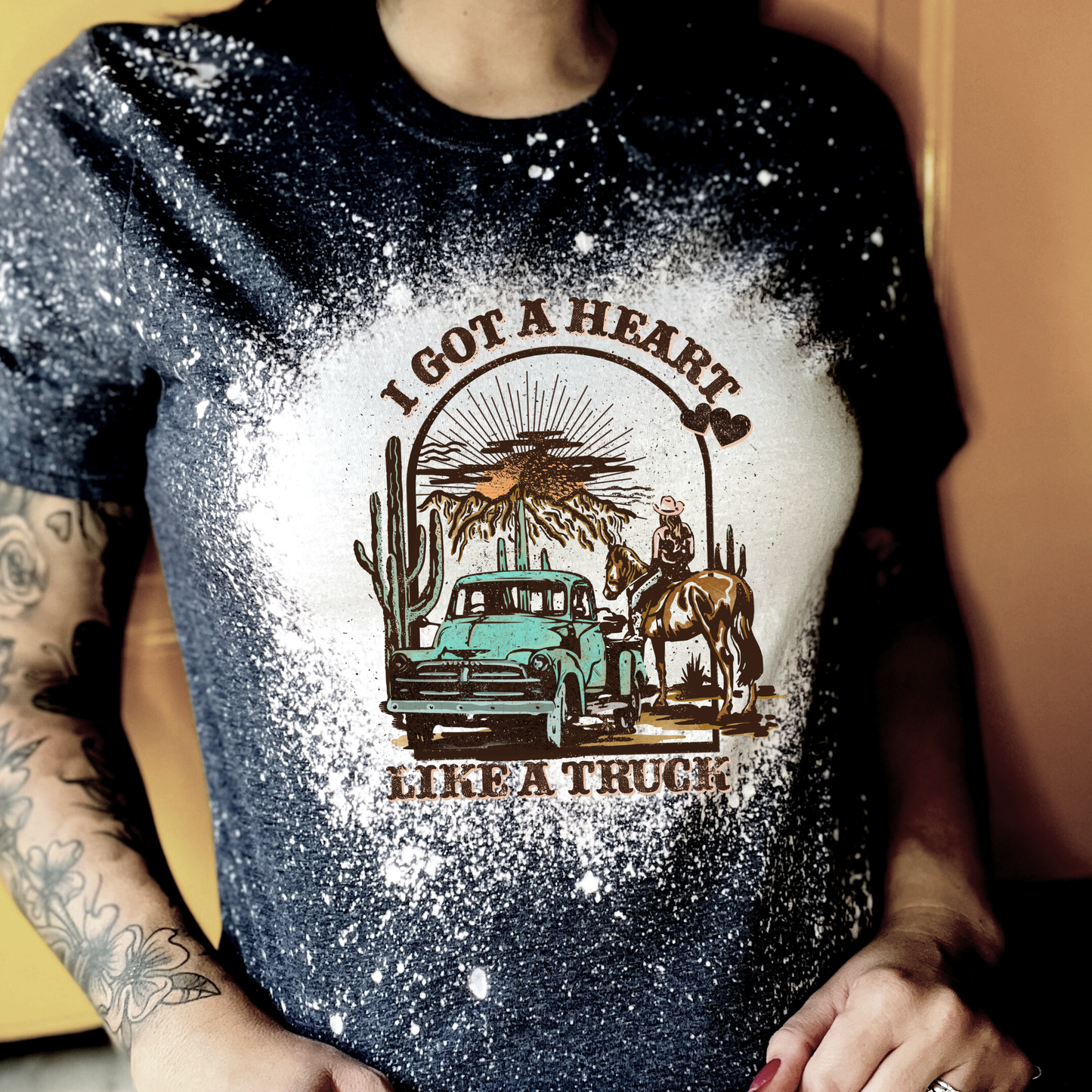 Simply Sweet Tees - Heart Like A Truck | Bleached Tee | Country Music | Bleached