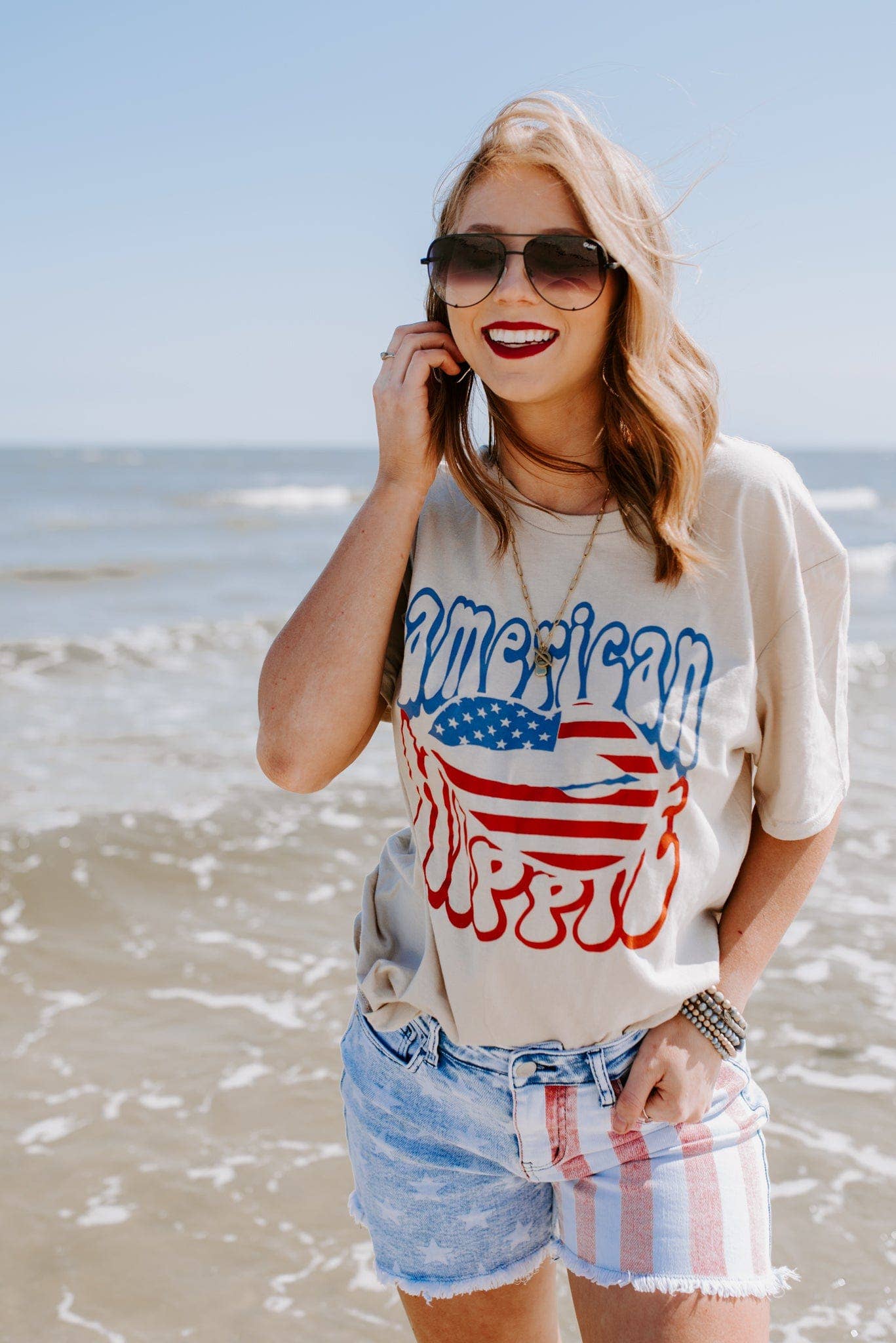 Southern Bliss Co. - American Hippie Cream Tee